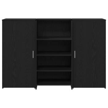 Empfangstheke Schwarz Eichen-Optik 155x50x103,5cm Holzwerkstoff