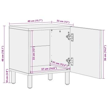 Nachttische 2 Stk. Braun 40x33x46 cm Massivholz Mango