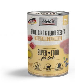 MACs Cat Pute, Rind & Heidelbeeren 400g  (Menge: 6 je Bestelleinheit)