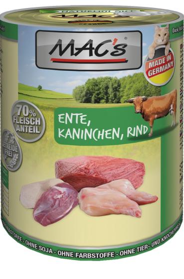 MACs Cat Ente, Kaninchen & Rind 400g (Menge: 6 je Bestelleinheit)