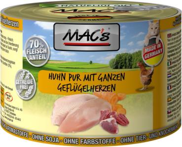 MACs Cat Huhn Pur mit ganzen Herzen 200g (Menge: 6 je Bestelleinheit)
