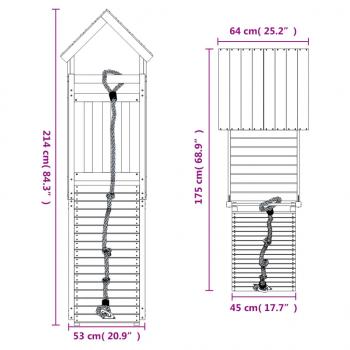 Spielturm mit Kletterwand Massivholz Douglasie