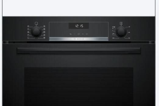Bosch HBD635CS64 EEK: A+ Einbau-Backofen-Set mit Induktionskochfeld (HBG537BB3 + PIF645BB5E), 60 cm breit, 71 L, 3D-Heißluft, Eco Clean Direct, Versenkknebel, Kindersicherung, Rahmen aufliegend, schwarz