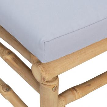 Garten-Mittelsofa mit Hellgrauen Kissen Bambus