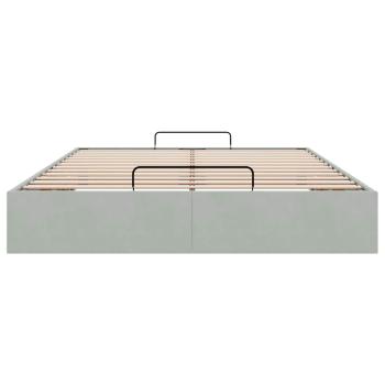 Ottoman-Bett ohne Matratze Hellgrau 140x190 cm Samt