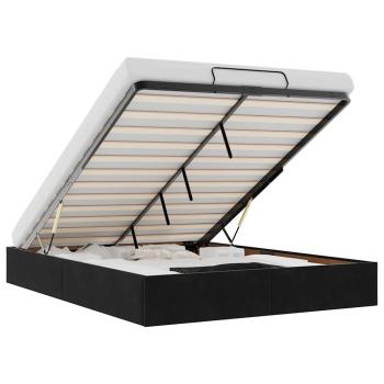 Ottoman-Bett ohne Matratze Schwarz 140x190 cm Samt