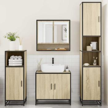 ARDEBO.de - 4-tlg. Badmöbel-Set Sonoma-Eiche Holzwerkstoff