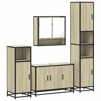 ARDEBO.de - 4-tlg. Badmöbel-Set Sonoma-Eiche Holzwerkstoff