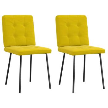 ARDEBO.de - Esszimmerstühle 2 Stk. Gelb Samt
