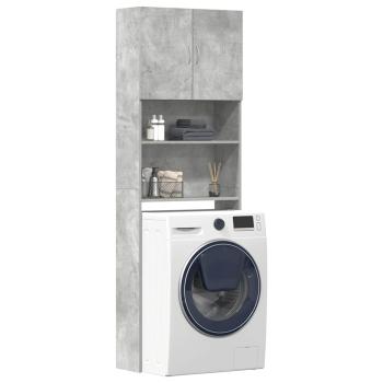 ARDEBO.de - Waschmaschinenschrank Betongrau 64x24x190 cm Holzwerkstoff