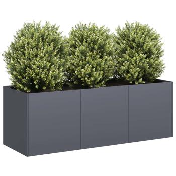 ARDEBO.de - Pflanzkübel Anthrazit 120x40x40 cm Kaltgewalzter Stahl