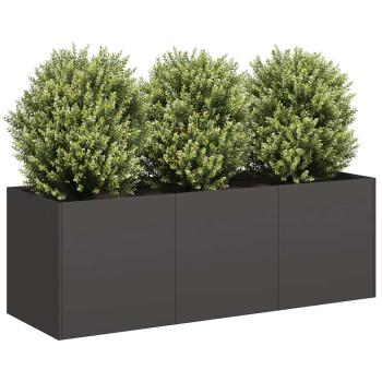 ARDEBO.de - Pflanzkübel Schwarz 120x40x40 cm Kaltgewalzter Stahl