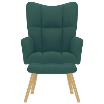 Relaxsessel mit Hocker Dunkelgrün Stoff