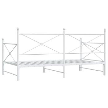 Tagesbett Ausziehbar ohne Matratze Weiß 100x200 cm Stahl