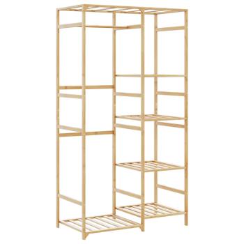 ARDEBO.de - Kleiderständer mit Ablagen 100x50x184,5 cm Bambus