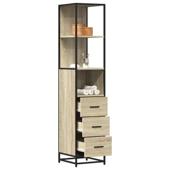 ARDEBO.de - Badschrank Sonoma-Eiche 35x37,5x166 cm Holzwerkstoff