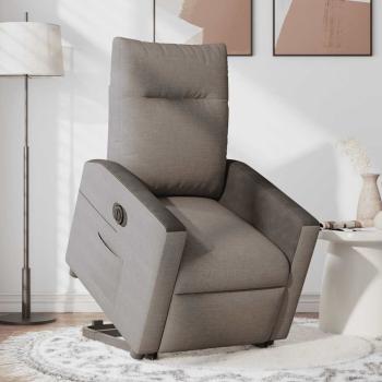 Relaxsessel mit Aufstehhilfe Elektrisch Taupe Stoff