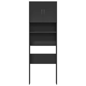 Waschmaschinenschrank Schwarz 64x24x190 cm Holzwerkstoff
