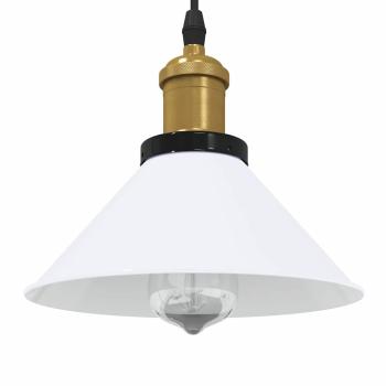 ARDEBO.de - Pendelleuchte Höhenverstellbar E27 Weiß Glänzend Ø 22 cm Metall