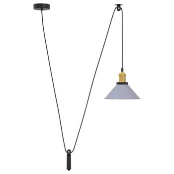 Pendelleuchte Höhenverstellbar E27 Grau Glänzend Ø 22 cm Metall