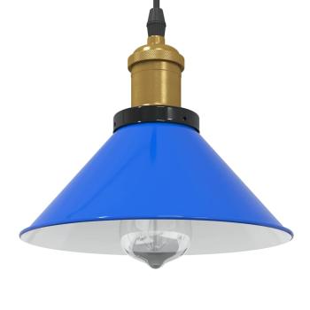 ARDEBO.de - Pendelleuchte Höhenverstellbar E27 Dunkelblau Glänzend Ø 22 cm