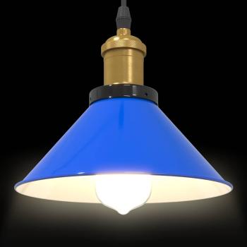 Pendelleuchte Höhenverstellbar E27 Dunkelblau Glänzend Ø 22 cm
