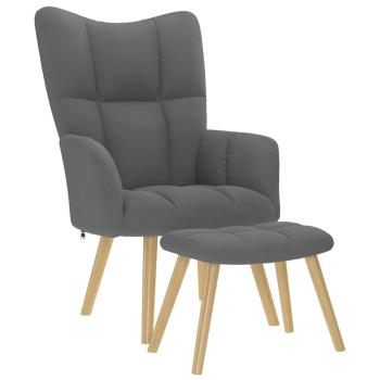 ARDEBO.de - Relaxsessel mit Hocker Dunkelgrau Stoff