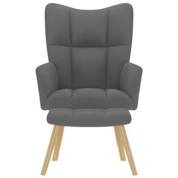 Relaxsessel mit Hocker Dunkelgrau Stoff