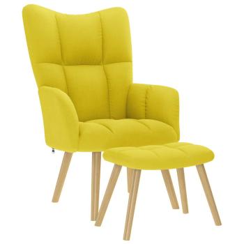 ARDEBO.de - Relaxsessel mit Hocker Hellgelber Stoff