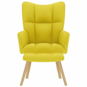 Relaxsessel mit Hocker Hellgelber Stoff