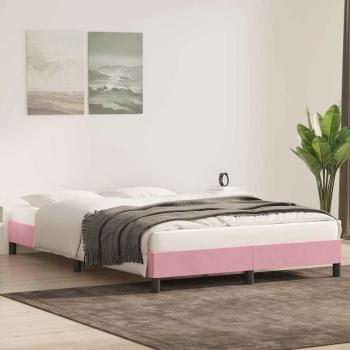 Bettgestell ohne Matratze Rosa 140x220 cm Samt
