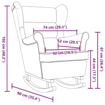 Schaukelsessel Creme 74x90x102 cm Stoff