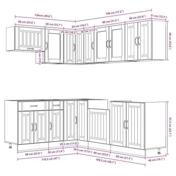 11-tlg. Küchenschrank-Set Lucca Weiß Holzwerkstoff