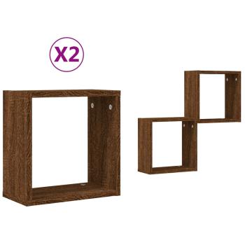 ARDEBO.de - Würfelregale 2 Stk. Braune 30x15x30 cm