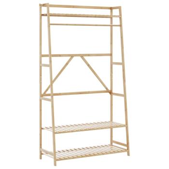 ARDEBO.de - Kleiderständer mit Ablagen 110x40x180 cm Bambus