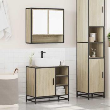 ARDEBO.de - 2-tlg. Badmöbel-Set Sonoma-Eiche Holzwerkstoff