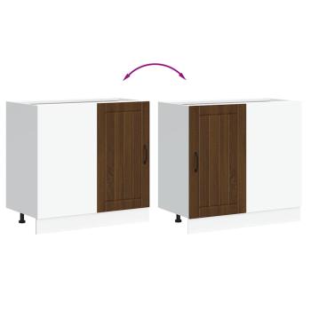 Spülenunterschrank Lucca Braun Eichen-Optik Holzwerkstoff