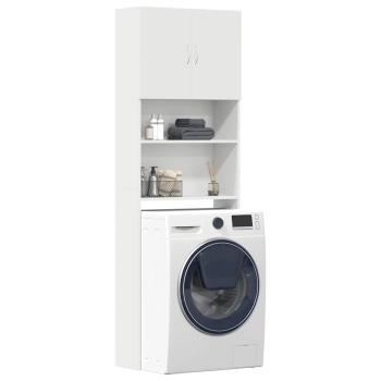 ARDEBO.de - Waschmaschinenschrank Weiß 64x24x190 cm Holzwerkstoff