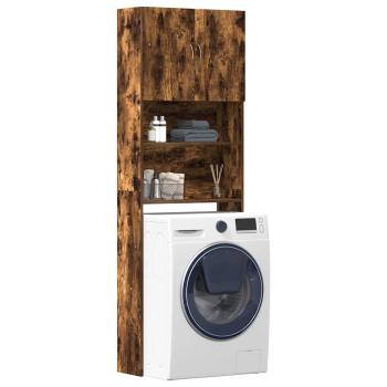 ARDEBO.de - Waschmaschinenschrank Räuchereiche 64x24x190 cm Holzwerkstoff