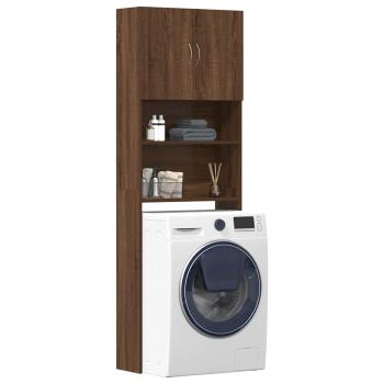 ARDEBO.de - Waschmaschinenschrank Braun Eichen-Optik 64x24x190 cm
