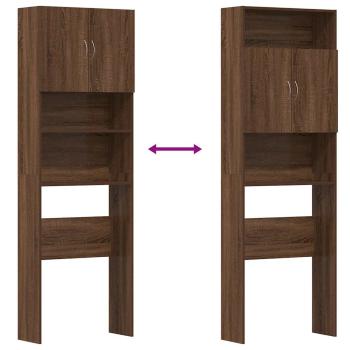 Waschmaschinenschrank Braun Eichen-Optik 64x24x190 cm