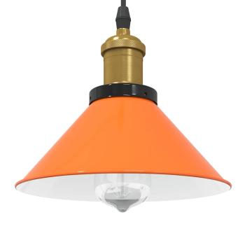 ARDEBO.de - Pendelleuchte Höhenverstellbar E27 Orange Glänzend Ø22cm Metall
