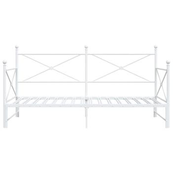 Tagesbett Ausziehbar ohne Matratze Weiß 100x190 cm Stahl