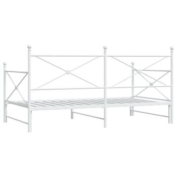 Tagesbett Ausziehbar ohne Matratze Weiß 100x190 cm Stahl