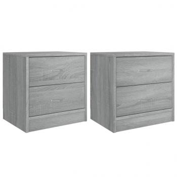 Nachttische 2 Stk. Grau Sonoma 40x30x40 cm Holzwerkstoff