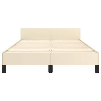 Bettgestell ohne Matratze Creme 120x190 cm Kunstleder