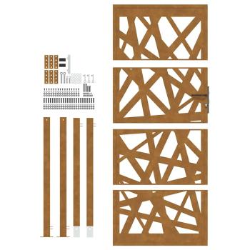 Gartentor 105x205 cm Wetterfester Stahl Lichtdesign