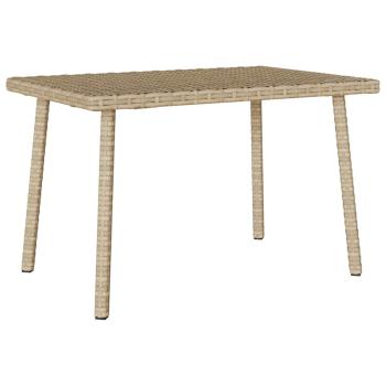 Garten-Couchtisch Rechteckig Beige 60x40x37 cm Poly Rattan