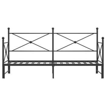 Tagesbett Ausziehbar ohne Matratze Schwarz 80x200 cm Stahl