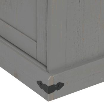 TV-Schrank HALDEN 2 Schiebetüren Grau 150x40x60 cm Massivholz